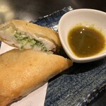 いざかやこばん - メダイとネギの春巻き。サックサク♬