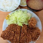 とんかつ いちかつ - ロースかつ(大)　+　カキフライ1個