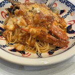 ワライカワセミ - シーフードとモッッアレラのスパゲティ