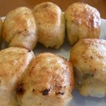 ホワイト餃子 - 餃子10個定食の餃子アップ