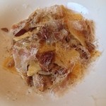 カーサ・デル・チーボ - ポレンタを練り込んだストラッチ 鶉のラグーとイタリア産パンチェッタ