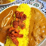 インド料理専門店 クシュクシュ 鳴神店 - スペシャルダブルカレー(チキン＆シーフード)