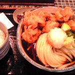 とり天ぶっかけセット（うどん大盛り）