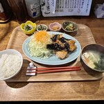 吉祥寺 もがめ食堂 - 鶏となすの辛味噌和え定食1500円