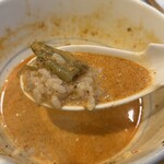 希須林 - ✅担々つけ麺(太麺300g)¥1.200
      　※辛さ3段階からセレクト(中辛)
      　※ご飯無料(お代わりも無料)
      　※野菜マシ可能
      　※土曜限定メニュー