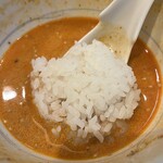 希須林 - ✅担々つけ麺(太麺300g)¥1.200
      　※辛さ3段階からセレクト(中辛)
      　※ご飯無料(お代わりも無料)
      　※野菜マシ可能
      　※土曜限定メニュー