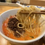 希須林 - ✅担々つけ麺(太麺300g)¥1.200
      　※辛さ3段階からセレクト(中辛)
      　※ご飯無料(お代わりも無料)
      　※野菜マシ可能
      　※土曜限定メニュー