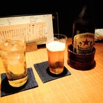 永来権 - 角ハイボール、瓶ビール　赤星