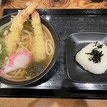 一途うどん - えび天うどん¥770  おにぎり¥150