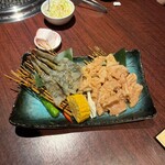 焼肉きたじま - 海老のプリプリ感と上ミノのサクサク感が秀逸です(o^^o)