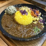 ホールスパイスカレー青藍 - スパイシーチキンカレーＺ定食、春菊ポテトサラダ