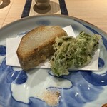 酒亭湯澤 - 揚げ物 海老芋 菜の花の天ぷら