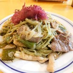 関谷スパゲティ - 【２月前半】［スペシャルスパゲティ］自家製あおさ麺 マグロ肉と海藻の和風醤油
