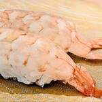 回し寿司 活 活美登利 - 生海老…甘くて美味しい…。