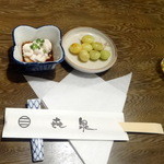 喜泉 - 夜の3千円おまかせコース：白子ポン酢と銀杏バター炒め