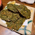 わらやき屋 - あおさの天ぷら。