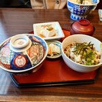 そば処 石ヶ谷 - ミニ丼セット(1,300yen)天丼＋冷たいそば