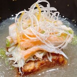 鮨 うら紀 - 蟹真薯 霙餡掛け 針柚子と芹③