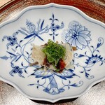 鮨 うら紀 - 宮津鯖 味噌だれ 山牛蒡辛子和え①