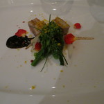 XEX ATAGO GREEN HILLS / Salvatore Cuomo Bros. - 軽く炙った本鮪大トロのキューブ 先取り菜の花のマリネ 国産カラスミのアクセント 山葵の香るヴィンテージバルサミコで