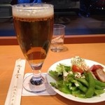 Cafe CLAIR - ビールセットとやらを。グラスビールとおつまみがセットになったもの。確か700円だったかな。
                        