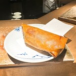 炭割烹 新谷 - 地鶏のそぼろを使った春巻き