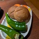 板前焼肉 一笑 - 焼野菜デカいが切ってない