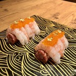 焼肉 うしみつ 恵比寿本店 - 〈和牛の甘海老ユッケドッグ〉