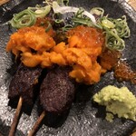 肉×さかな×日本酒 照 - ウニいくら牛串