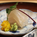 松川 - お造り　かわはぎ　肝醤油で　(2014/11)