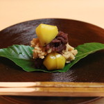 松川 - デザート　　栗、栗の餡、丹波の小豆餡　(2014/11)