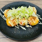 かんすけ - たこ焼き6個540円(一味マヨ)