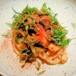 マンサルヴァ - バヴェッテ(イタリアパスタ)『鮟鱇・トマト・黒キャベツ』