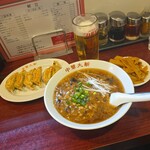 中華大新 - 大新ラーメン・特製餃子・生ビール・メンマ