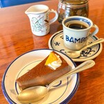 リストランテ バンビーノ - ボネ(濃厚なチョコレートプディング)とコーヒー