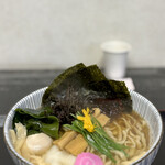 らー麺　Do・Ni・Bo - 煮干しお800円を太麺に変更50円．更にこわれ味玉50円、それから無料券で海苔増量