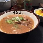 すみれ - ラー博は俺の社員食堂。  寒い冬は味噌ラーメソですね☆    平日限定、味噌ラーメソランチ！  今日はすみれ味噌明太子ごはんを選択。
