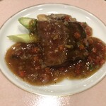 中国料理 琥珀 - 黒毛和牛ステーキと季節野菜のオイスターソース