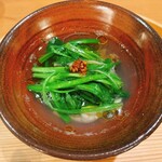 さくら京屋 - 熟成とらふぐ尽くし鍋
      せりと奥熊登の塩 小豆島オリーブ油