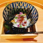 さくら京屋 - 山口産虎河豚
                                白子のすり流し
                                うど 京ふき 石川ふぐの子熟成糠漬