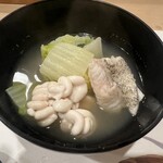 うを徳 - 佐世保産ひげ鱈・鱈白子・白菜・青梗菜のポン酢仕立て椀