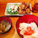 いもたろう - 若鶏唐揚げと明太しらす定食（ランチ800円ご飯少なめ750円）