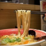 手延べうどん 水山 - 黒酢あんかけうどん・麺
