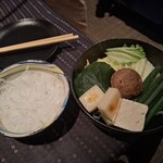 瀬里奈 - しゃぶしゃぶのお野菜です。お餅とくずきりが追加されています。