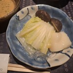 瀬里奈 - しゃぶしゃぶのスープで調理した栃木県産の椎茸、白菜、お餅です。