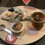 望楼NOGUCHI函館 - 夕飯　前菜盛り合わせ