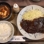 百年亭 - 手のべとんかつ定食（中）味噌だれダクダク♥️