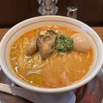 Noodle いたば - 『辛牡蠣味噌RAMEN』　MEN大盛り　キムラファームの煮卵TP