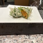 天ぷら むらやま - ウニの紫蘇巻き