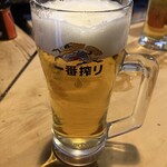 岸田屋 - （我慢できずに一口飲んでしまった後）